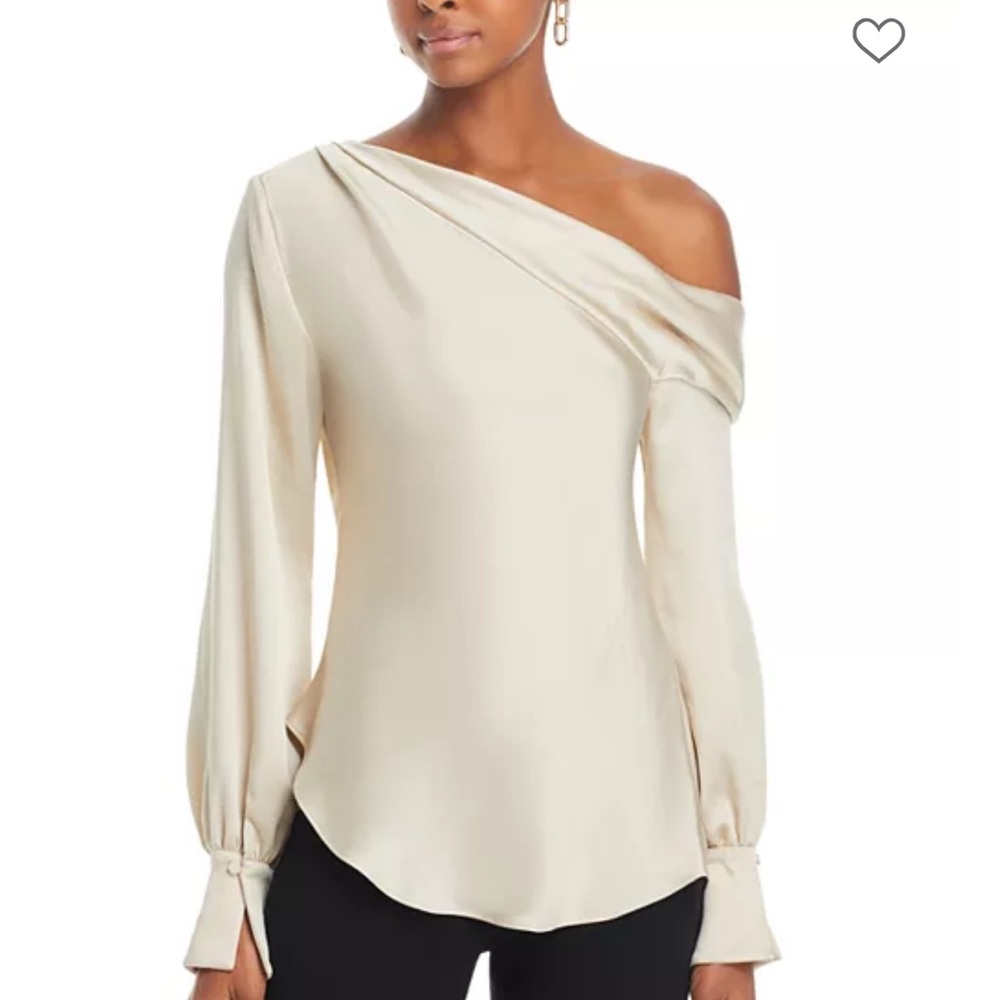 Simkhai Elegant Cream Off-Shoulder Women's Top champagne size medium